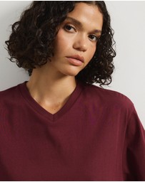 Atmos&Here - High V-Neck Organic Cotton Short Sleeve T-Shirt