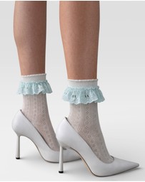High Heel Jungle - Bobby Lace Frill Trim Cotton Bobby Socks