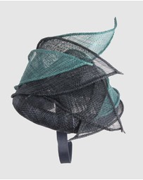 Max Alexander - Pillbox Navy Teal Racing Fascinator