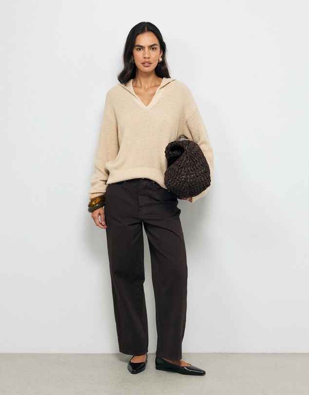 AERE - Lilo Cotton Wool Polo Knit
