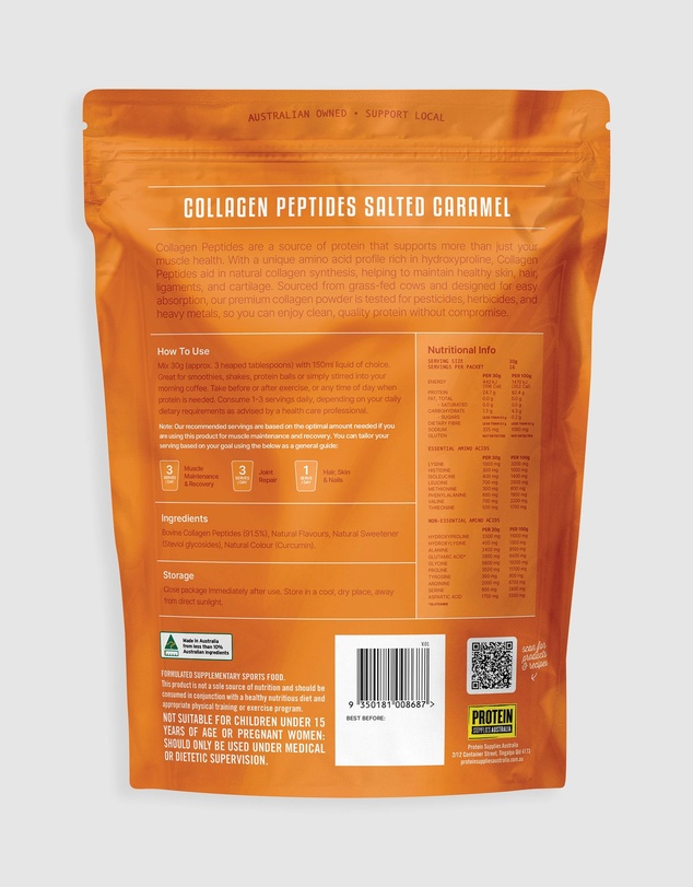 Protein Supplies Australia - Salted Caramel Collagen Peptides - 500g