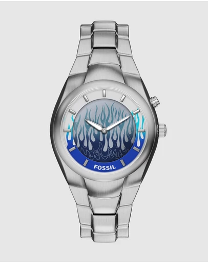 Fossil - Archival Big Tic Silver Tone Analogue-Digital Watch