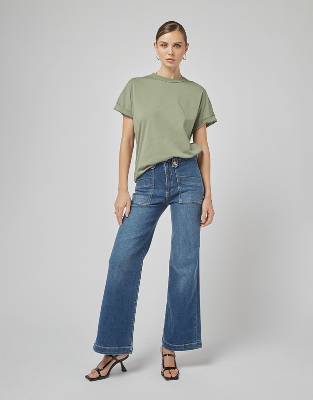 DRICOPER DENIM - Slouchy Oil Green Tee