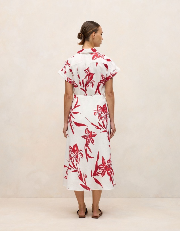 Trenery - Wild Iris Linen Bias Skirt in White