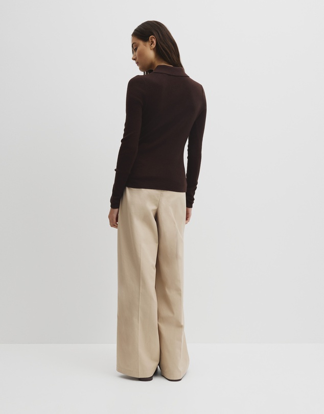 Country Road - Merino Wool Silk Blend Collared Knit