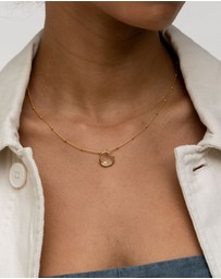 Dower & Hall - Women's Open Circle & White Pearl Waterfall Pendant In Gold Vermeil