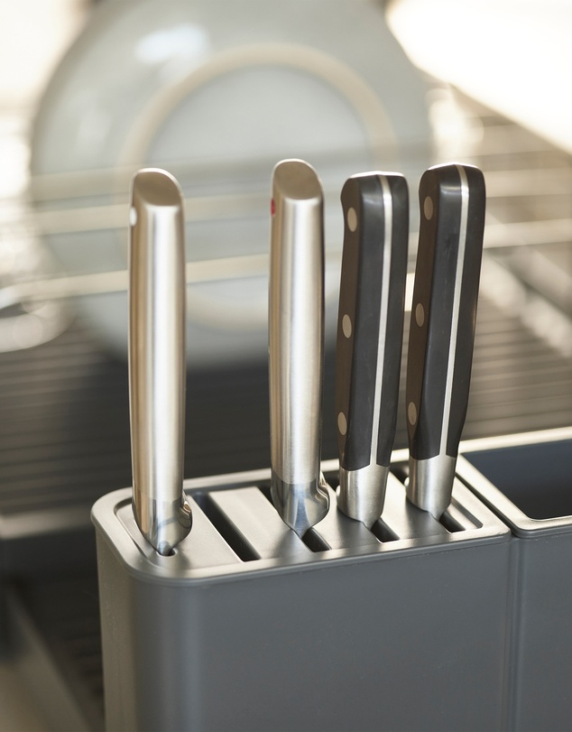 Joseph Joseph - Extend™ Max Steel High-Capacity Expanding Cookware Dish Rack with Draining Spout