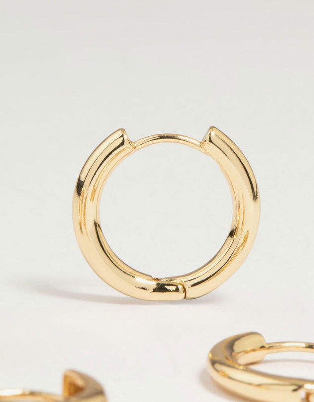Lovisa - Gold Plated Brass Small & Medium Huggie Earrings 2-Pack