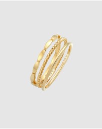 Elli Jewelry - Ring Stacking Trend Set in 925 Sterling Silver Gold Plated