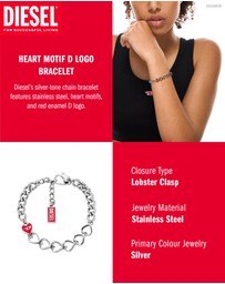 Diesel - D Logo Silver Bracelet