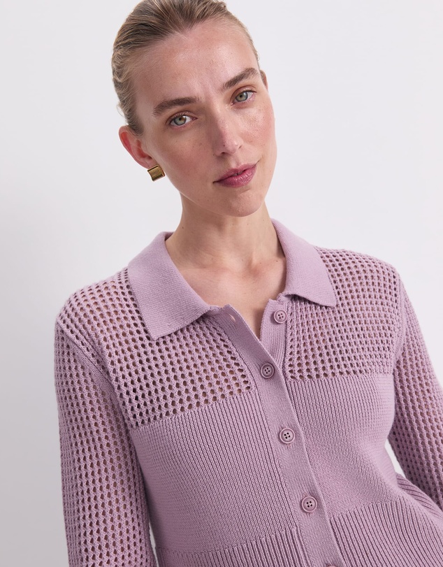 Sportscraft - Elka Pointelle Shirt Cardigan