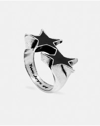 TwoJeys - Icon Black Enameled Single Ring