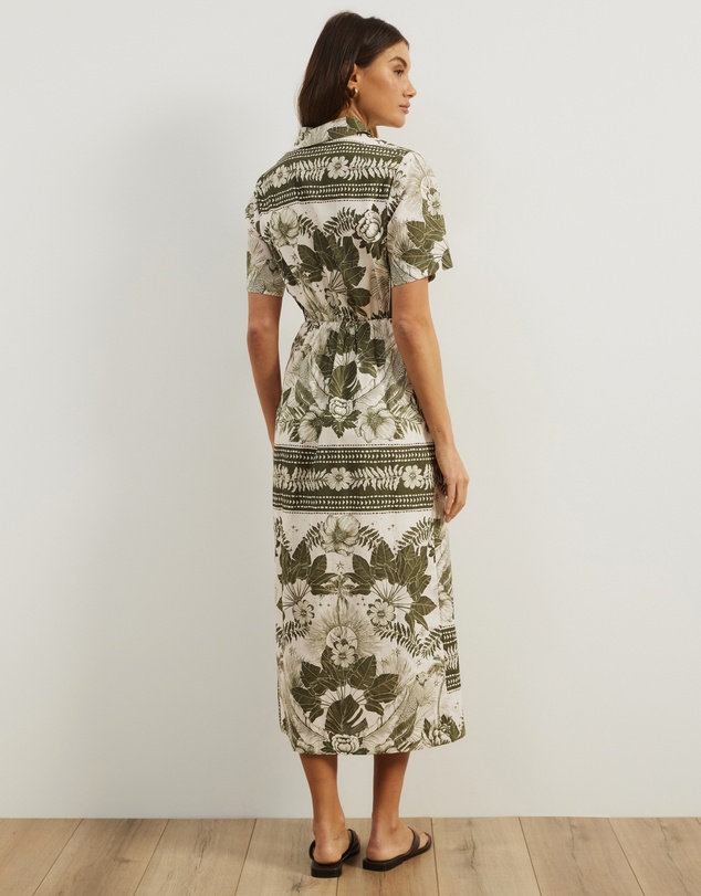 Atmos&Here - Remi Linen Blend Midi Shirt Dress