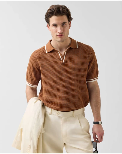Percival - Tennis Boxy Knitted Polo