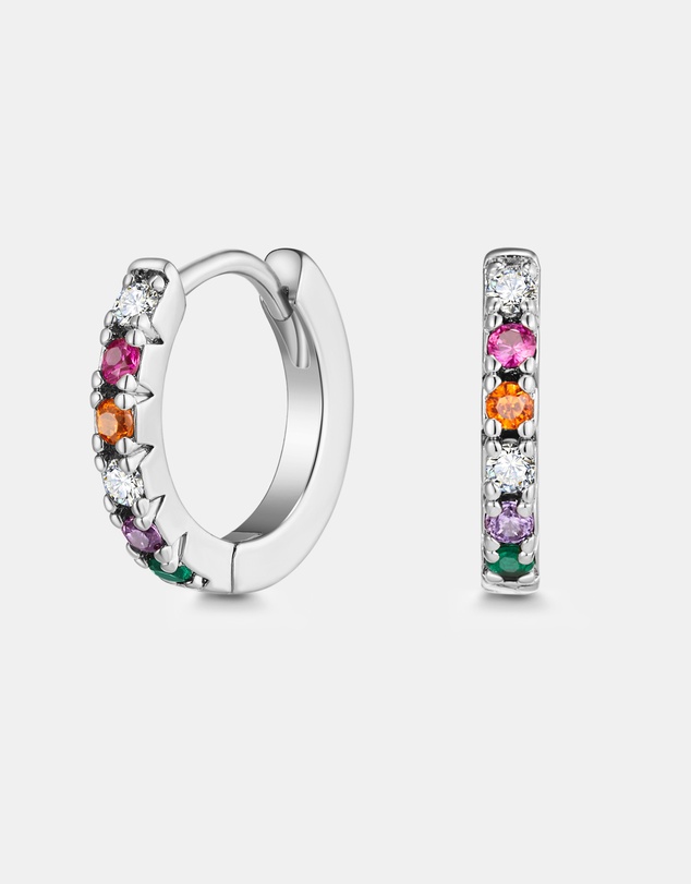 Mestige Kids - Vibrant Mini Hoops - Silver Plated