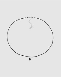 Elli Jewelry - Necklace Choker Drop Pendant With Crystal in 925 Sterling Silver