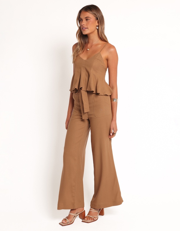 Petal & Pup - Zuva Tie Waist Pant - Golden Palm