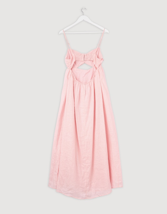 Revibe - Repaired AERE Saige Linen Midi Dress - AU 12