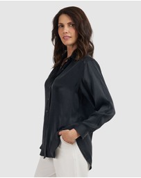 CAMIXA - Soie Satin Oversized Silk Shirt