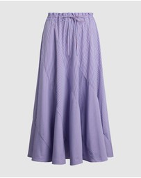 Polo Ralph Lauren - Striped Cotton Drawstring Maxi Skirt