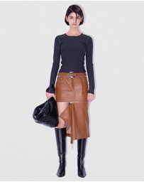 By Far - Maxi Cush Black Creased Leather Bag