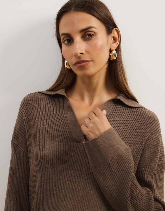 Atmos&Here - Eden Rib Collar Knit