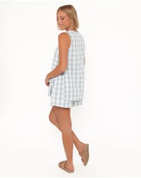 Petal & Pup - Miller Short Set - Sage Gingham
