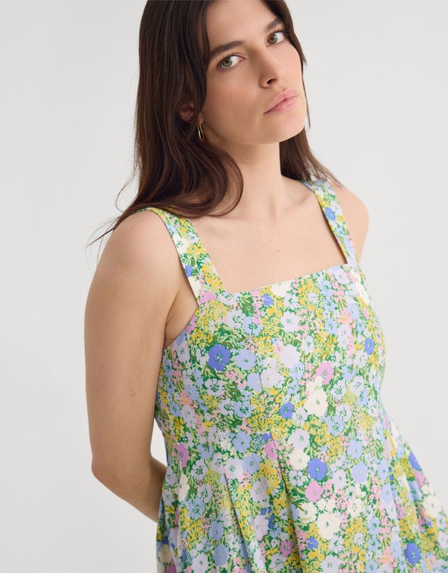 Oxford - Terra Ditsy Floral Linen Dress