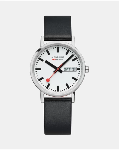 Mondaine - Official Swiss Railways Classic DayDate Vegan Grape Leather Watch