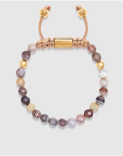 Nialaya Jewellery - Women's Beaded Bracelet with Botswana Agate