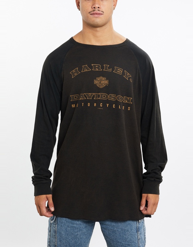Vintage by The Real Deal - Pre Loved - Vintage Harley Davidson Thermal Long Sleeve Tee