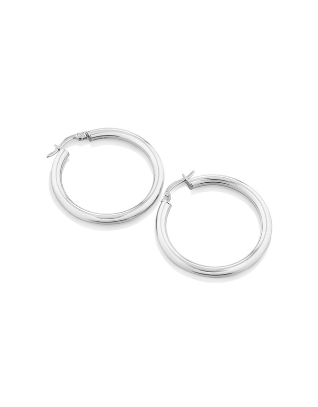 Michael Hill - 25mm Hoop Earrings in Sterling Silver