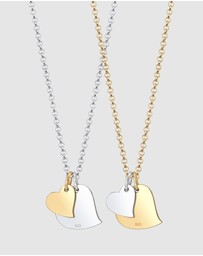 Elli Jewelry - Necklace Set Heart Pendant Bi-Colour in 925 Sterling Silver