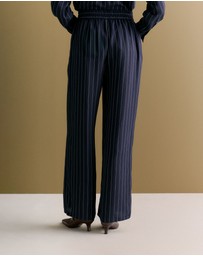 Trenery - Rope Stripe Pull On Pant in Navy