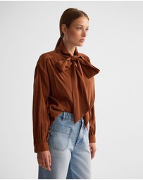 Oxford - Jenna Rayon Blend Scarf Neck Top
