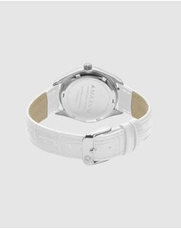 Maxum - Sydney - White Dial, Silver Tone Case & White Leather Band