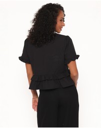 Petal & Pup - Sorcha Peplum Top - Black