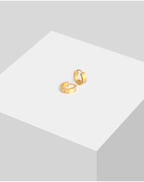 Kuzzoi - ICONIC EXCLUSIVE - Earrings Men Creoles Matt Trend Robust in 925 Sterling Silver Gold Plated
