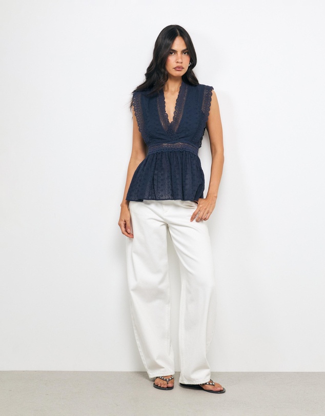 AERE - Iris Cotton Broderie Top