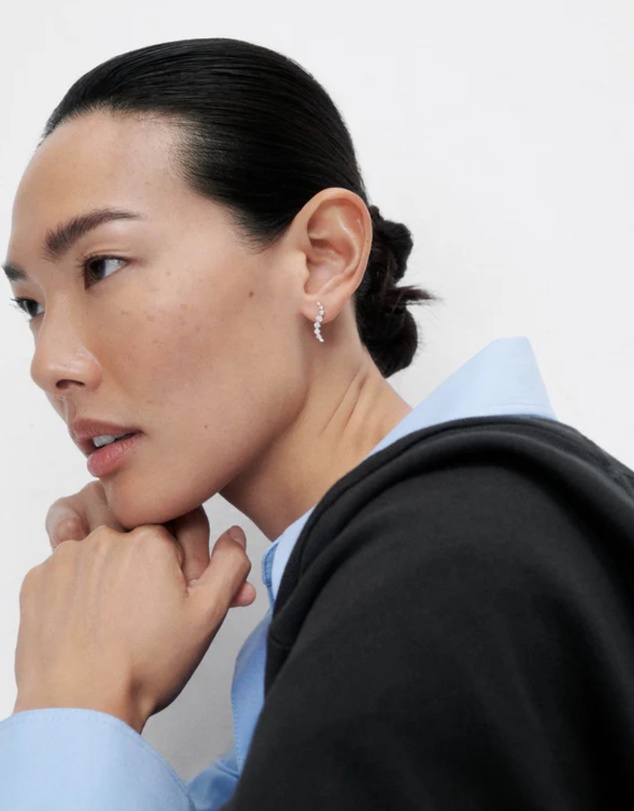 PDPAOLA - Diamonds and White Gold Venus Stud Earrings
