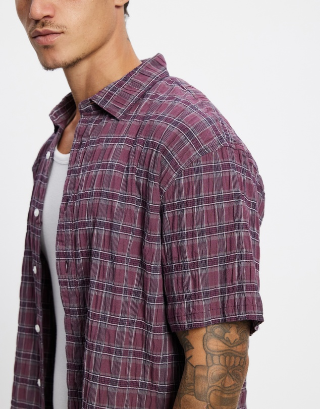 Thrills - Excitement Excitement Check SS Cropped Shirt