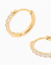 Lovisa - Gold Plated Surgical Steel Cubic Zirconia Chunky Sleeper Earrings