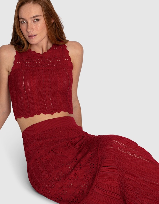Belle & Bloom - Harvest Haze Crochet Maxi Skirt