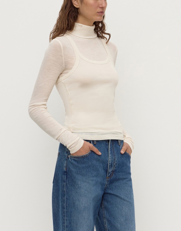 Assembly Label - Nora Merino Wool Layered Turtleneck Top