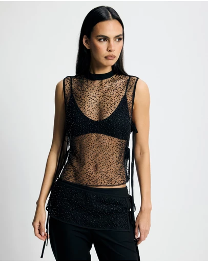 Lover - Amaryllis Beaded Tie Side Top