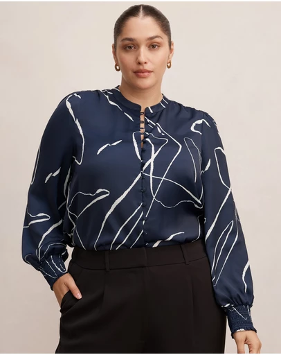 Forever New Curve - Savannah Curve Button Up Blouse