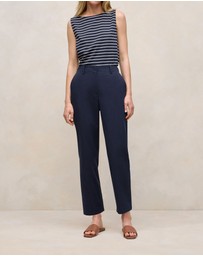 Trenery - Cotton Blend Straight Leg Pant in Night Sky