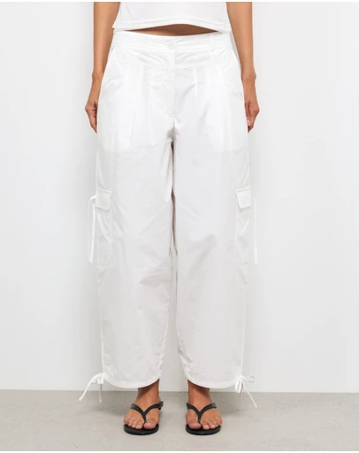 AERE - Cargo Tie Detail Barrel Leg Pants