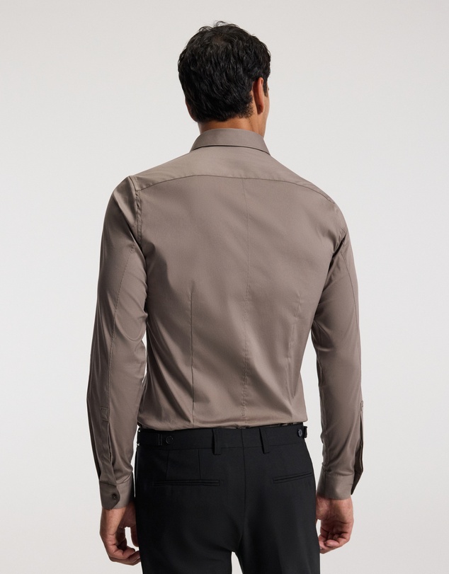 Calibre - Stretch Cotton Poplin Shirt Sepia