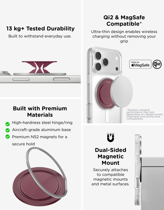 PopSockets - PopGrip LowPro MagSafe Mount Grip Stand